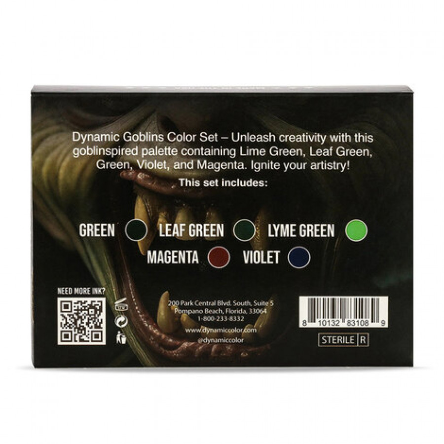 Тату краска Dynamic Colors Goblins Color Set (5 пигментов) 30 мл