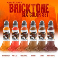 Краска World Famous Tattoo Ink Maks Kornev's Brick Tone Color Set (6 пигментов)